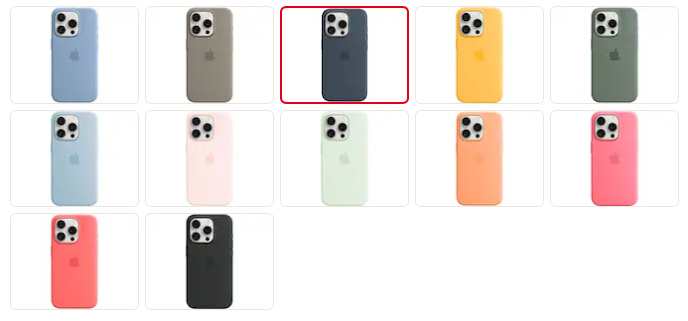Apple Silicone Case mit MagSafe iPhone 15 Pro Max(diverse Farben)