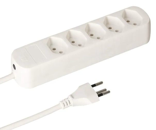 Steckdosenleiste Basic-Line T13 Weiss, 1.5 Meter (5 Stecker)