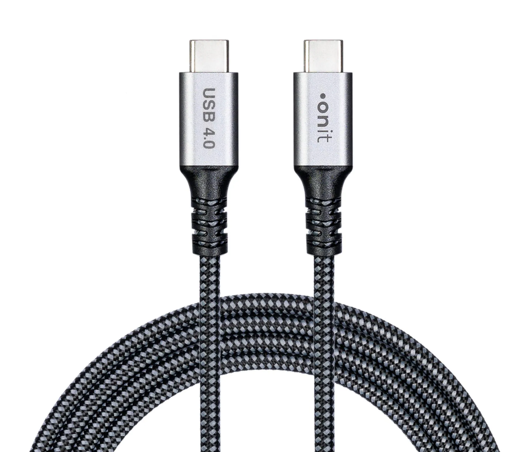[1538680] onit USB4-Kabel Pro USB C - USB C 2 m, Grau/Schwarz (1m)