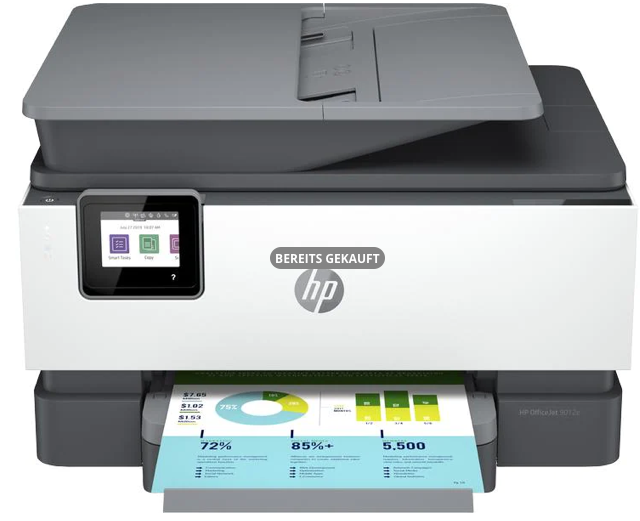 HP Multifunktionsdrucker OfficeJet Pro 9012e Grau/Weiss